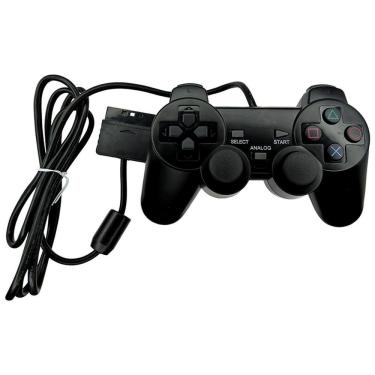 Imagem de Controle Analógico Com Fio Para PS2 Preto