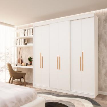 Imagem de Guarda Roupa Casal 6 Portas Lugano Mdf Branco Artico