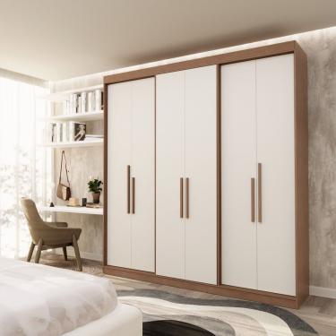 Imagem de Guarda Roupa Casal 6 Portas Lugano Mdf Carvalho Vermontt-off White