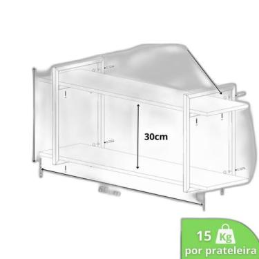 Imagem de Prateleira Estilo Industrial Cozinha De Parede Gnd Bb 60Cm - Metalcrom