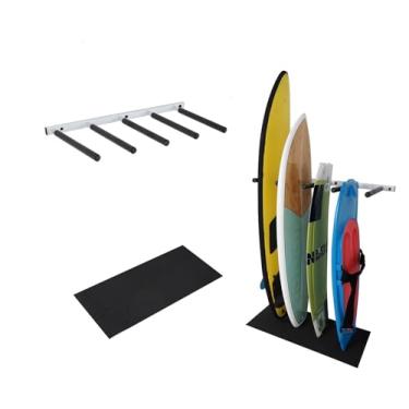 Imagem de LINGVUM Rack vertical para prancha de surfe, suporte de parede com tapete de borracha para prancha de surf, prancha de remo SUP, wakeboard, snowboard