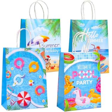 Imagem de C L cooper life 12 peças de sacos de festa na piscina de verão, sacolas de presente de brinde de bola de praia, sacolas de doces, para decoração de festa temática de piscina, lembrancinha para festa