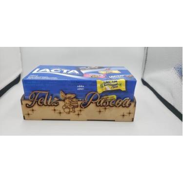 Imagem de Cestinha bandeja de páscoa MDF 20 x 10 x 6 - Garcia 3D, Marrom