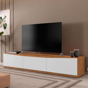 Imagem de Rack para TV Mônaco com Gaveta Cedro/Branco - CASA H