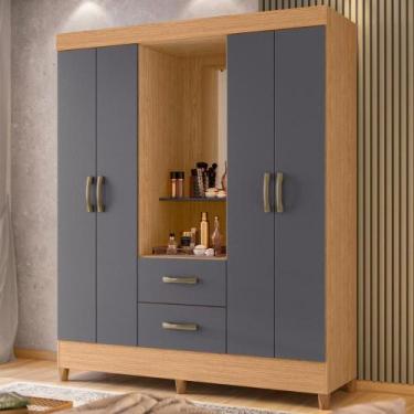 Imagem de Guarda Roupa Capelinha Dubai Freijó Titanium - CASA H