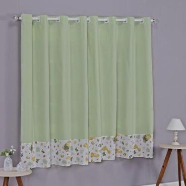 Imagem de Cortina Baby 2 Metros Quarto de Bebê Infantil Menino Menina Varão Simp