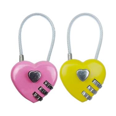 Imagem de LITAITAI Cadeado em forma de coração, cadeado de amor, pequenos lockerlocks, cadeado de amor para caixa de armazenamento de joias, presente de dia dos namorados, combinado, cadeado de armário de