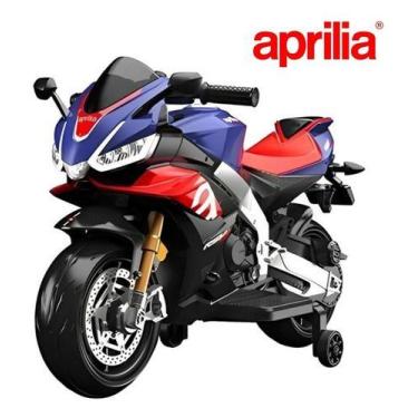 Imagem de Mini Moto Elétrica Infantil Licenciada Aprilia 6v Rsv4 Cor Azul Voltag