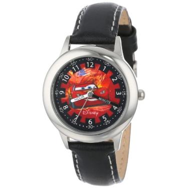 Imagem de DISNEY Relógio Lightning McQueen para meninos, Carros, NO SIZE, Cars SS Watches 3 - Caixa prata/pulseira de couro preta