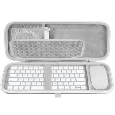 Imagem de GEEKRIA - Estojo De Transporte Para Teclado, Bolsa Viagem Protetora Rígida, Compatível Com Apple Magic (Mxcl3Ll/A) / Mk2A3Ll/A Mxck3Ll/A Mk293Ll/A, Combinado Mouse (Cinza Claro)