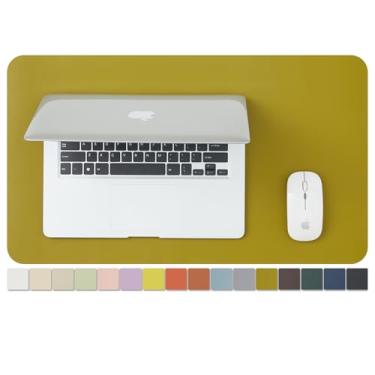 Imagem de Tapete de mesa de couro - Almofada de mesa de poliuretano antiderrapante pequena para escritório e casa - Organização de mesa e acessórios - Ideal para mouse pad grande e tapetes de mesa pequenos em