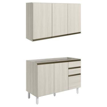 Imagem de Armario Aereo Balcao Pia 120 cm MDF Kali Bianco Toq Bianco Toq Nicioli