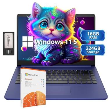 Imagem de HP Laptop Leve Stream Hd De 14", Intel Celeron N4120, 16 Gb Ram, 224 Armazenamento (64 Memória Emc + 160 Docking Station), Placa Vídeo Uhd, Webcam, 1 Ano Office 365, Wi-Fi, Bluetooth, Win 11S, Azul
