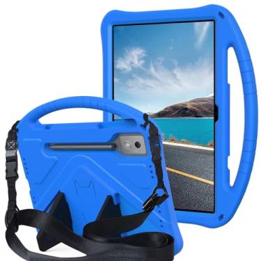 Imagem de QYiiD Capa infantil para Galaxy Tab S10 FE+ (Plus) 33.3 cm 2025, leve protetora com alça conversível e alça de ombro infantil para Tab S10 Fe Plus 33.3 cm SM-X620/X626B, azul