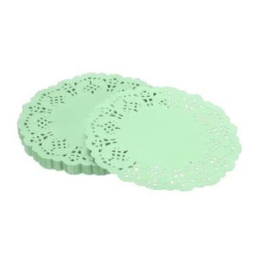 Imagem de YELARXI Doilies de papel, toalhas de renda de papel, descartáveis, redondos, modernos, decorativos, volumosos, 4,5 polegadas, adequado para bolos, sobremesas, artesanato, grelhados, fritos, utensílios