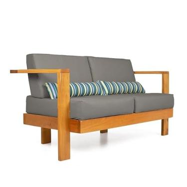Imagem de Sofá 2 Lugares Bahamas Sarja Impermeável Chumbo
