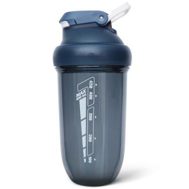 Imagem de coqueteleira de proteína de 590 ml, plástico TRITAN, copos de proteína de soro de leite sem BPA/BPS para pré-treino e academia, liquidificador para misturar shakes de proteína, aveia noturna e