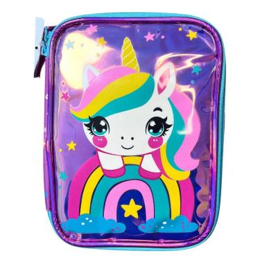Imagem de Estojo Escolar Grande Box Unicórnio Rku5005E - Lilás