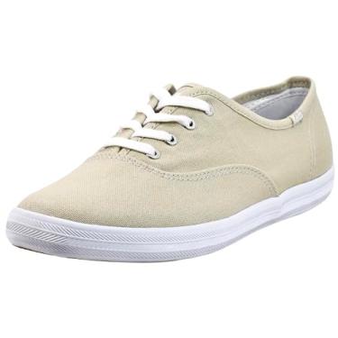 Imagem de Keds Tênis Champion feminino de lona com cadarço, Tela de pedra, 6.5