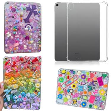 Imagem de stino Pacote com 5 capas para iPad 7ª 8ª 8ª 9ª 10ª geração Pro Air 4 5 6 7, capas decorativas transparentes de cristal transparente para design personalizado (iPad mini 6 7 (21.1 cm))