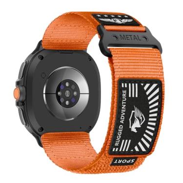 Imagem de Pulseira masculina de nylon resistente para Samsung Galaxy Watch 8 Classic de 46 mm/Galaxy Watch 8 de 44 mm e 40 mm, macia e respirável com estrelas, listras, bandeira esportiva para Galaxy Watch 8