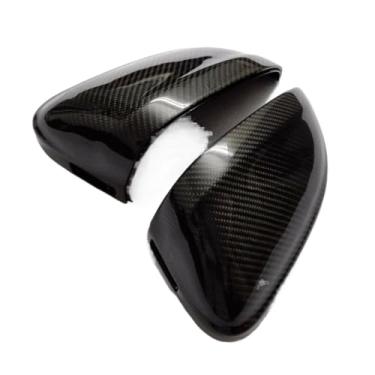 Imagem de Capa de espelho retrovisor compatível com RS4 S4 A4 B9 2017-2019 com assistência lateral de fibra de carbono tampas de retrovisor externo de carro concha clipe