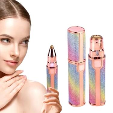 Imagem de Aparador de Pelos Facial Elétrico 2 em 1 Recarregável USB – Depilador e Removedor Portátil para Sobrancelhas, Buço, Nariz e Orelhas - Ideal para Uso Diário e Viagens