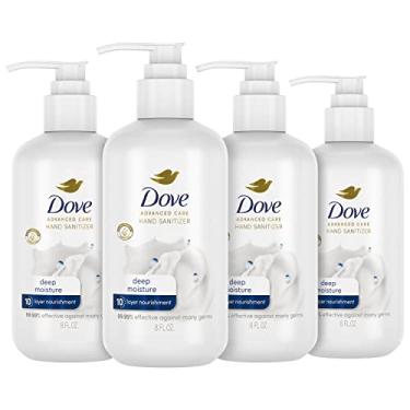 Imagem de Dove Gel antibacteriano nutritivo para mãos 99,99% eficaz contra germes, hidratação profunda com 61% de álcool e hidratação duradoura para até 8 horas, 236 g, 4 unidades