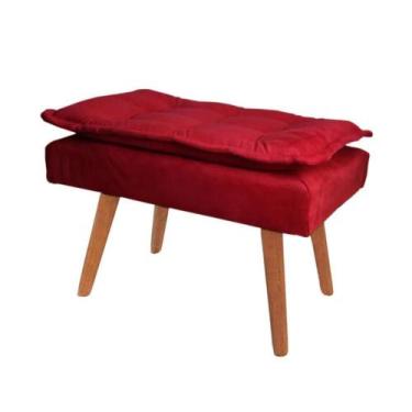 Imagem de Banqueta Puff decorativo Opala vermelho pé palito - Roggi HD