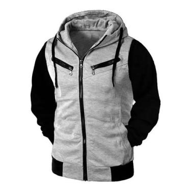 Imagem de Casaco De Moletom Blusa De Frio Masculino Roupa Com Ziper - Diamante V