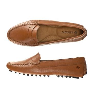 Imagem de Drive Feminino Couro Mocassim Sapatilha Liso Solado Borracha Basico Dia a Dia Tamanho:38;Cor:Marrom;Gênero:Feminino;Departamento BS:Esporte