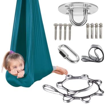 Imagem de Balanço sensorial para crianças e adultos terapia interior balanço para crianças autistas abraços rede tem calmante para transtorno de processamento sensorial TDAH