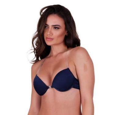 Imagem de Sutiã com Bojo Silicone Costa Nua Frente Única - NAKA MODAS, Azul, G