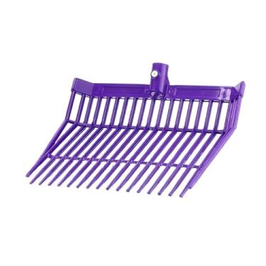 Imagem de WeiLaiKeQi Cabeça de garfo para esterco, 18 dentes angulares, ancinho para de esterco de cavalo em estábulos, Roxo