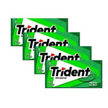 Imagem de Kit 4 Chiclete Trident Menta 8g com 5 Unidades