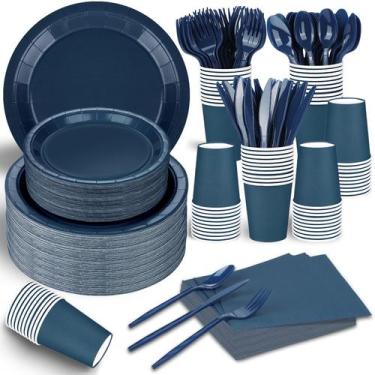 Imagem de Conjunto de artigos de festa TWOWYHI azul marinho para 30 convidados, 