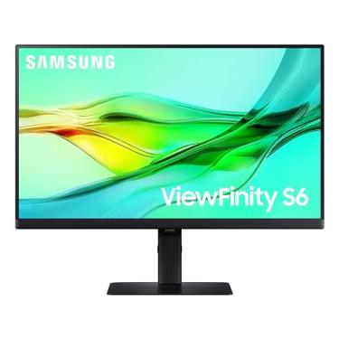 Imagem de SAMSUNG Monitor de computador de alta resolução ViewFinity S6 (S60UD) série QHD de 61.0 cm, 100Hz, HDR10, USB-C, porta LAN embutida, suporte de corrente margarida, fácil configuração, suporte