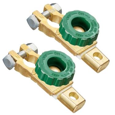 Imagem de Interruptor de desconexão universal mestre de bateria, terminal de ligação isolador com botão verde 12 V ou 24 V carro caminhão barco veículos