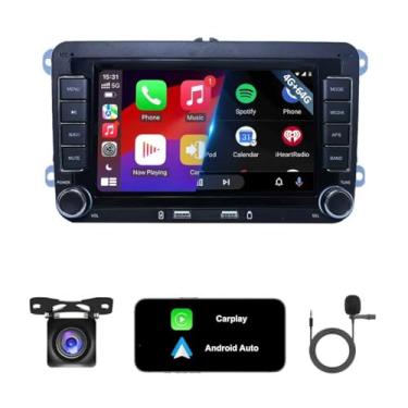 Imagem de Ichuangxin Tela IPS 4G + 64G Android13 de 7 polegadas sem fio Apple CarPlay Android Auto estéreo para VW Jetta Seat Passat Tiguan CC Golf Skoda Rádio com FM AM RDS BT GPS WiFi SWC Câmera reserva MIC