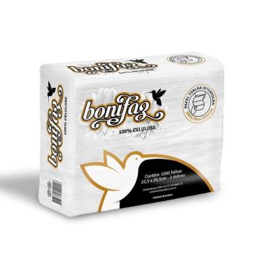 Imagem de Papel Interfolha 100% celulose 22,5x20,5cm 2 dobras folha simples Boni