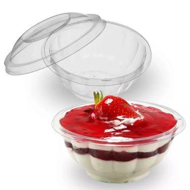 Imagem de 300 Un Embalagem Redonda Com Tampa, Ideal 250ml Para Bolo de Pote, Sob