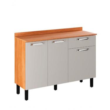 Imagem de Balcão Itatiaia Vegas 120 3 Portas 1 Gaveta Cinamomo/off White