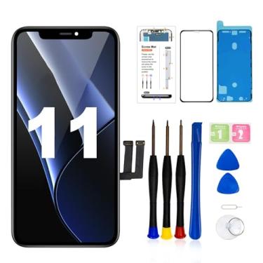 Imagem de Substituição de tela para iPhone 11, tela LCD de 6,1 polegadas, montagem digitalizadora sensível ao toque, compatível com substituição de tela do iPhone 11 (modelo A2111, A2223, A2221) com ferramentas