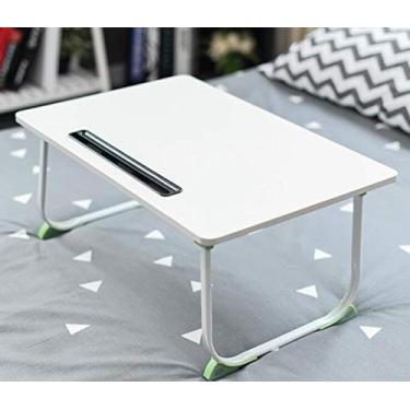 Imagem de P9IDEDFH Mesa dobrável e removível para computador portátil, mesa de computador portátil, mesa preguiçosa, design de mesa pequena (cor: preto) (C)
