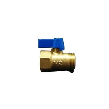 Imagem de WWECCQIJ Válvula de esfera de latão fêmea para macho DN15 1/5.1 cm Temperatura 0-60C Pressão 8Bar Tamanho da porta 8,8 mm Alça azul