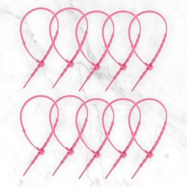 Imagem de Generic 10 peças abraçadeira design espinha de peixe silicone rosa fúcsia 7,09 polegadas