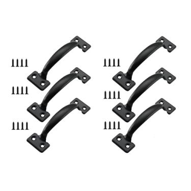 Imagem de 6 Pegas pretas de 12 cm - Alças ergonômicas de ferramentas para facas, gavetas, armários e projetos DIY - Alças de substituição para casa e oficina