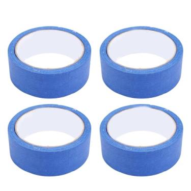 Imagem de Heayzoki 4 Unidades de Fitas de Máscara para Pintor, Fita Adesiva de Crepom para Pintura e Retoque Automotivo, Sem Resíduos, Exterior Gravável, Barreira de Permeação, Fácil de Usar (Azul)