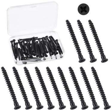 Imagem de Swpeet 50 peças M5 x 50 mm preto zinco chapeado aço carbono confirmat, kit sortido de parafusos de conexão de móveis auto-roscantes Phillips Drive escareado para montagem e montagem