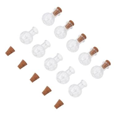 Imagem de 10 frascos de vidro transparentes com rolha de cortiça, pequenos frascos de desejos para bricolage, artesanato, casamento, casamento, aniversário, decoração de Natal